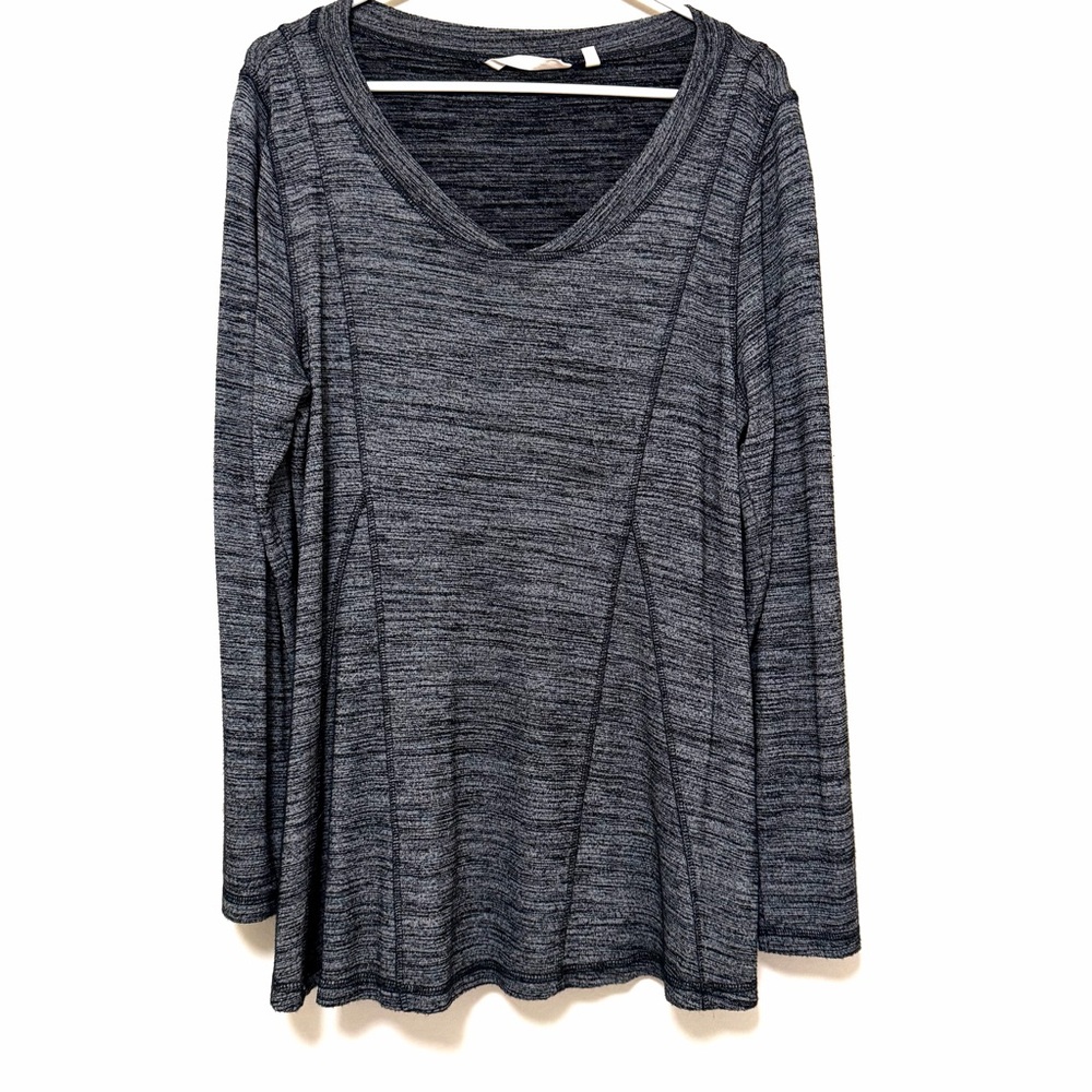 Soft Surroundings Gray Heathered Flowy Tunic Top Size M